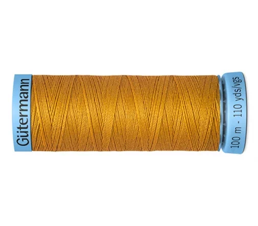 Нить Silk S303 для тонких швов, 100м, 100% шелк, цвет 412 охра, Gutermann 744590