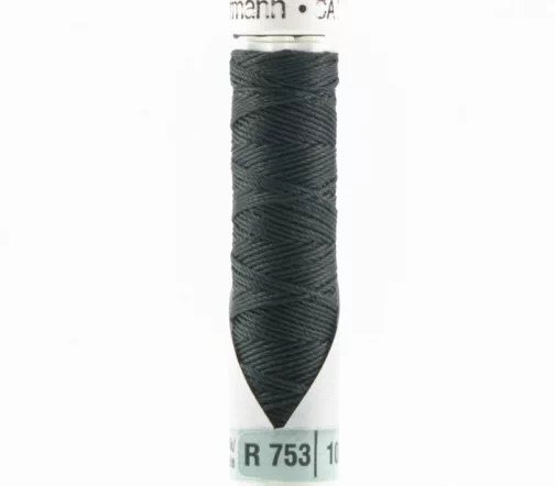 Нить Silk R 753 для фасонных швов, 10м, 100% шелк, цвет 783 темно-серый, Gutermann 703184