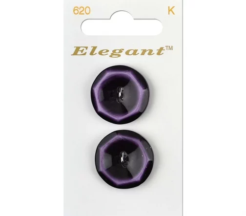 Пуговицы, Elegant, арт. 620 K, 2 отв., 22 мм, пластик, 2 шт.