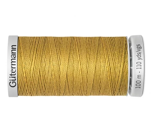 Нить Extra Strong суперкрепкая, 100м, 100% п/э, цвет 968 золотой, Gutermann 724033