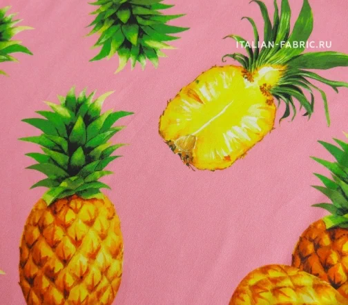 Сатин стрейч "Ананасы", 86372