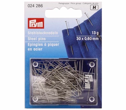 024286 Булавки (сталь) №6 тонкие (13 гр), 30 х 0,60 мм, Prym