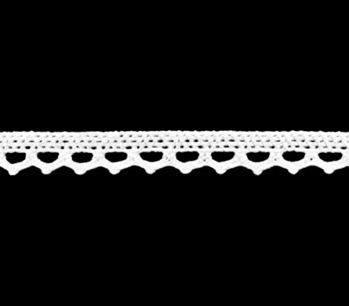 Кружево хлопковое, ширина 10 мм, цвет белый, C-007