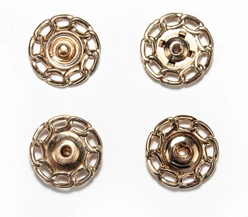 Кнопки ажурные, металл, пришивные, 25 мм, цвет золото, 03-G-25