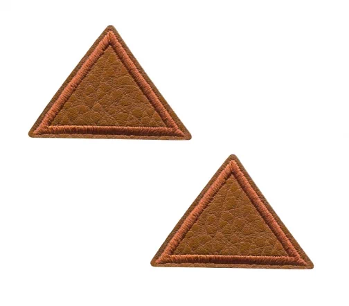 925594 Термоаппликации "Треугольники", иск.кожа, 3,5х4 см, цвет camel, 2 шт., Prym