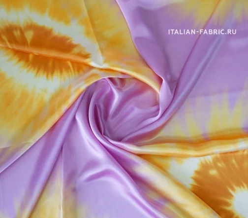 Шелк "Солнце на сиреневом", 02137