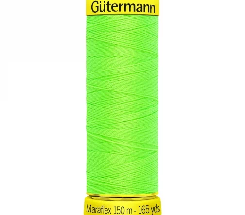 Нить Maraflex для трикотажа, 150м, 100% п/э, цвет 3853 неоновый зеленый, Gutermann 777000