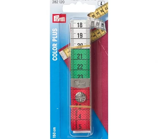 282120 Сантиметр Color Plus с кнопкой, 150 см/1,9 см, Prym