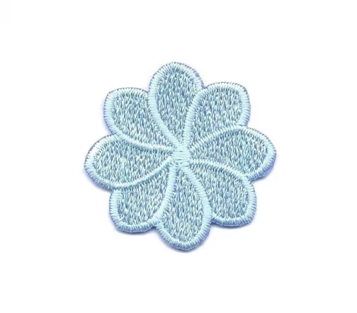 Термоаппликация "Цветок восьмилистник", 3 х 3 см, голубой, арт. 569205.N
