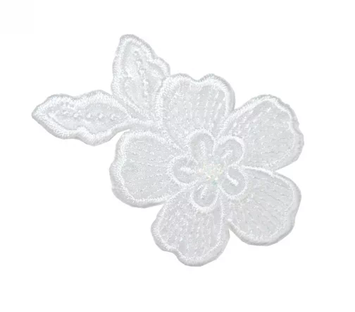 Термоаппликация Marbet "Цветок вышитый белый", 4 х 5,8 см, 565346.001
