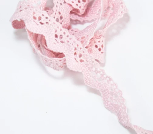 Мерсеризованное кружево IEMESA, ширина 17 мм, цвет светло-розовый