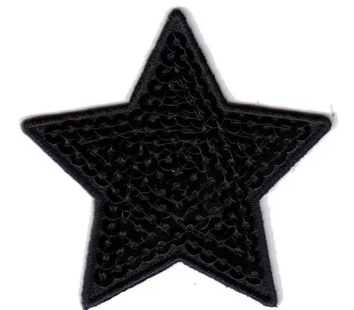 Термоаппликация "Звезда с пайетками черная крупная", 6,3 х 6 см, арт. 569945.D