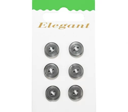 Пуговицы Disboton, 11 мм, 4 отв., пластик, 6 шт., тёмно-серый