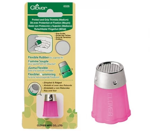 6026 Наперсток пластиковый, размер M, цвет розовый, Clover