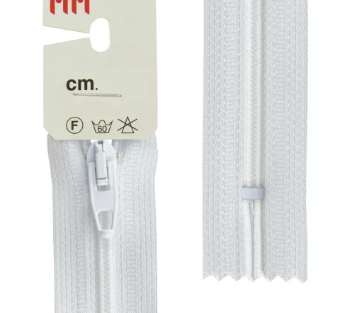 Молния Meras Rizip спираль, 20 см, неразъёмная, 4 мм, цвет 2101, белый