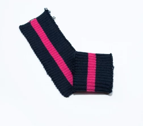 Манжеты трикотаж с полоской, цвет темно-синий/фуксия