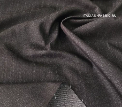 Джинсовая ткань стрейч, цвет черно-коричневый, 1042133