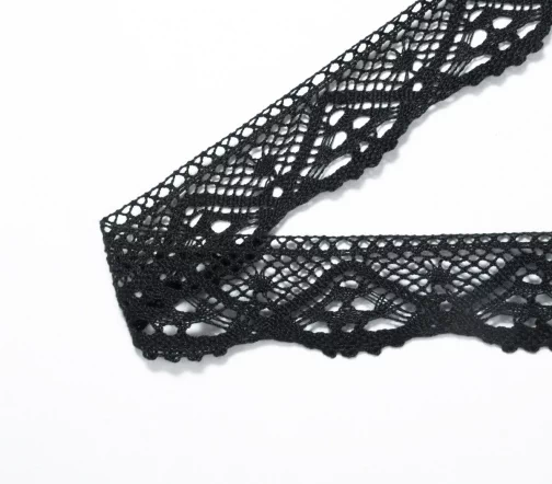 Мерсеризованное кружево IEMESA, ширина 39 мм, цвет черный