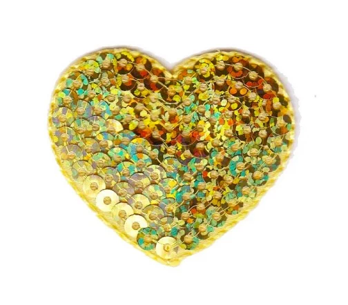 Термоаппликация Marbet "Сердце с пайетками", 3,7 x 4,3 см, цвет золото, 569954.C
