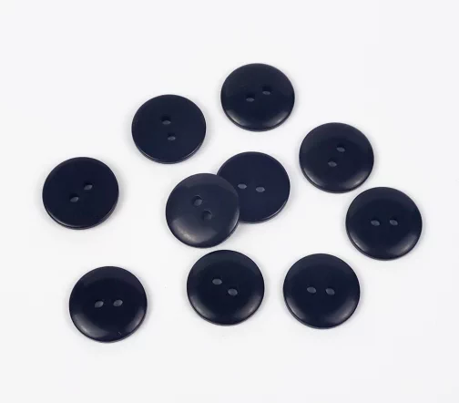 Пуговицы, Union Knopf, "Круглые с переливом", 2 отв., пластик, цвет черный, 15 мм