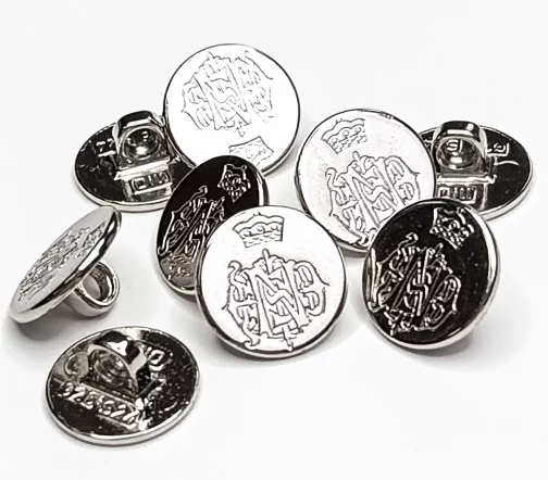 Пуговица DILL "Герб и корона", на ножке, металл, цвет серебро, 15 мм