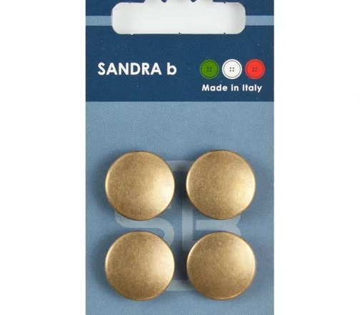 Пуговицы Sandra, на ножке, 18 мм, металл, 4 шт., медь, арт. CARD219