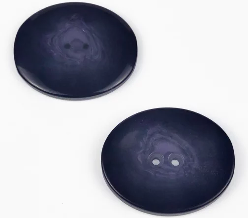 Пуговица, Union Knopf, "Овал с переливом", 2 отв., пластик, цвет синева-черный, 44 мм