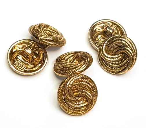 Пуговица DILL "Канаты", на ножке, металл, цвет золотистый, 18 мм