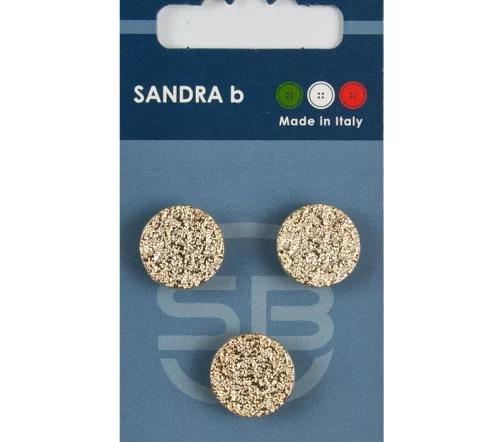 Пуговицы Sandra, на ножке, 15 мм, металл, 3 шт., золотой металлик, CARD227