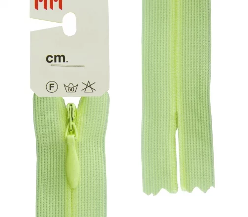 Молния Riri потайная неразъёмная, 3мм, 18см, цвет 2707, светло-салатовый