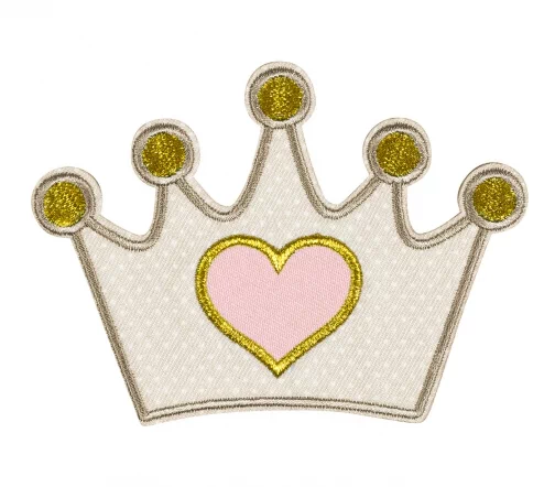 Термонаклейка HKM "Корона с сердцем большая", 11,0 х 8,2 см, цвет серо-коричневый