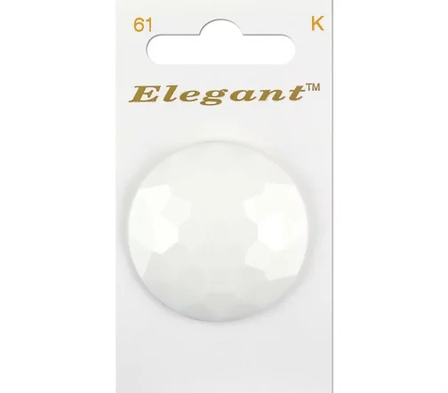 Пуговица Elegant, арт. 061 J, на ножке, 38 мм, пластик, белый
