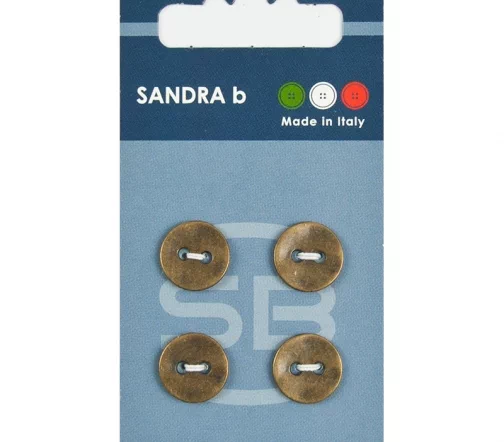 Пуговицы Sandra, 12,5 мм, 2 отв., металл, 4 шт., медный, арт. CARD215