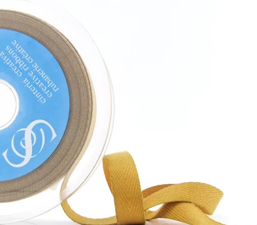 Тесьма киперная, SAFISA, 100% полиэстер, ширина 15 мм, цвет 54, горчичный