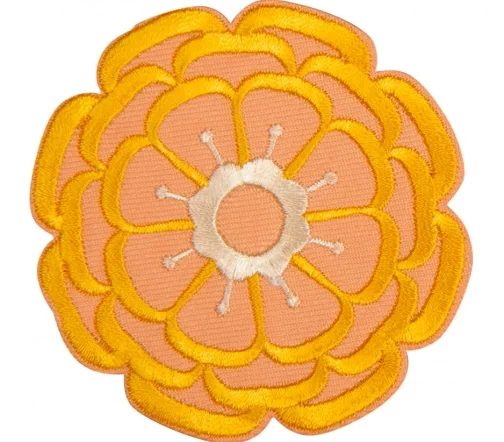 Термоаппликация HKM "Цветок оранжево-желтый", d 7 см