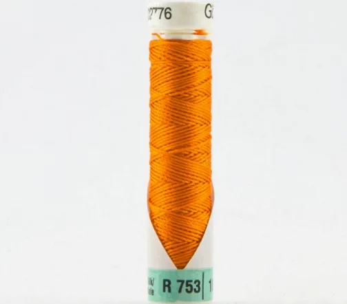 Нить Silk R 753 для фасонных швов, 10м, 100% шелк, цвет 350 светло-оранжевый, Gutermann 703184