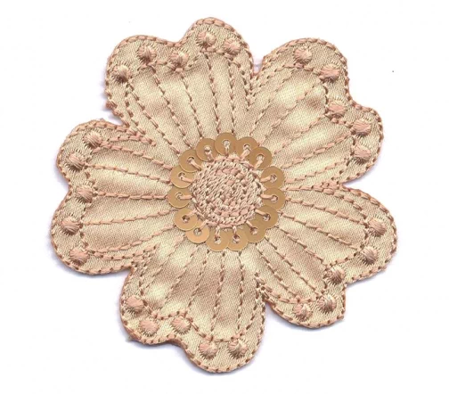 Термоаппликация Marbet "Цветок с пайетками", 6 х 6 см, бежевый, 569472.E