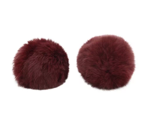 Помпон из нат. меха (кролик), d-10см, 2шт/упак (E бордо), арт. 7723347-E