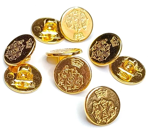 Пуговица DILL "Герб и корона", на ножке, металл, цвет золото, 15 мм