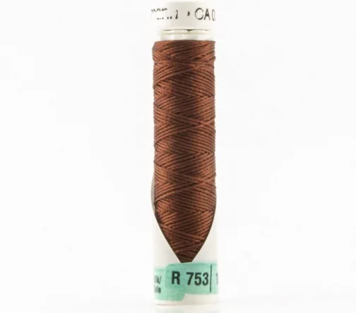 Нить Silk R 753 для фасонных швов, 10м, 100% шелк, цвет 450 каштаново-коричневый, Gutermann 703184