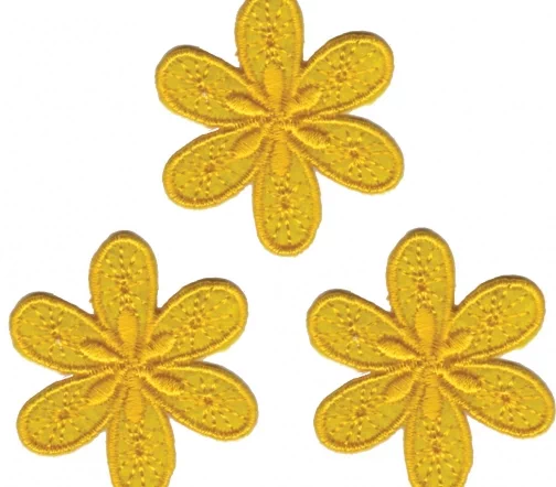 Термоаппликации HKM "Цветочки", 4 см, 3 шт, цвет желтый, арт. 33543