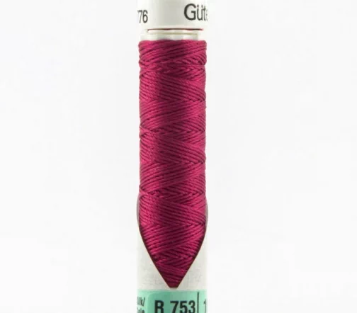 Нить Silk R 753 для фасонных швов, 10м, 100% шелк, цвет 730 т.розовый шелк, Gutermann 703184