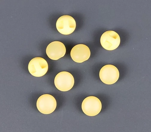 Пуговицы, Union Knopf, круглые, на ножке, пластик, цвет бледно желтый, 10 мм