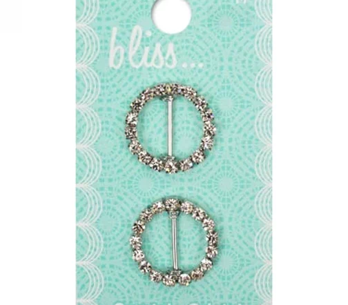Декоративный элемент, Bliss, 22 мм, металл/стразы, 2 шт., 34000017