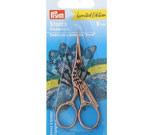 610571 Ножницы для вышивки "Аист", цв.розовое золото 9см, Prym