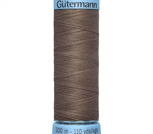 Нить Silk S303 для тонких швов, 100м, 100% шелк, цвет 439 палево-коричневый, Gutermann 744590
