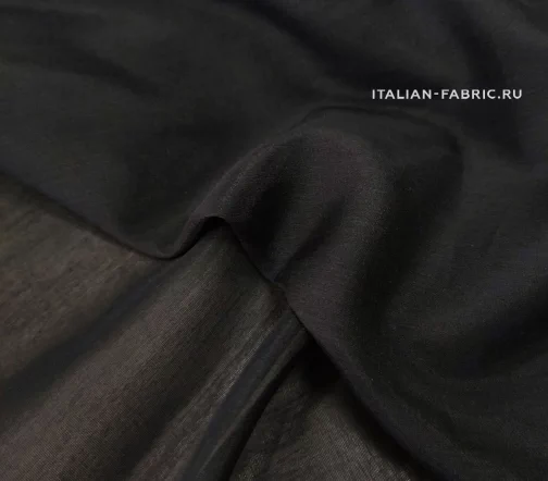Батист шелковый, цвет черный, BCS11-1