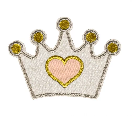 Термонаклейка HKM "Корона с сердцем малая", 7,7 х 5,7 см, цвет серо-коричневый