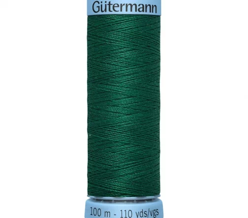 Нить Silk S303 для тонких швов, 100м, 100% шелк, цвет 403 т.изумрудно-зеленый, Gutermann 744590