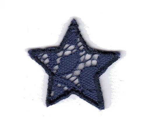 Термоаппликация "Звезда малая кружевная синяя", 3,5 x 3,5 см, арт. 569524.C